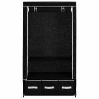 vidaXL Kleiderschrank Schwarz 87 x 49 x 159 cm Stoff