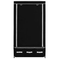 vidaXL Kleiderschrank Schwarz 87 x 49 x 159 cm Stoff