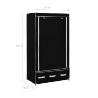 vidaXL Kleiderschrank Schwarz 87 x 49 x 159 cm Stoff