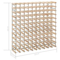 vidaXL Weinregal f&uuml;r 120 Flaschen Massivholz Kiefer