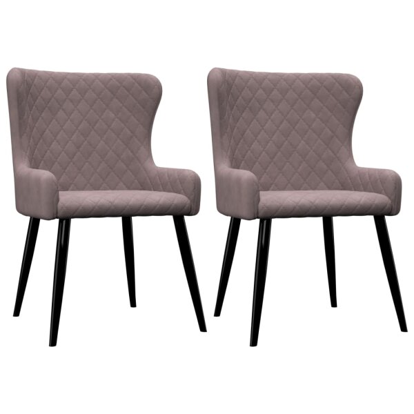 vidaXL Esszimmerstühle 2 Stk. Rosa Samt