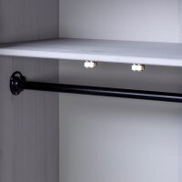 vidaXL Kleiderschrank 3-Türig Grau 118×50×171,5 cm Kiefer Panama Serie