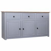 vidaXL Sideboard Grau 135x40x80 cm Kiefernholz Panama