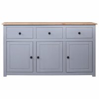 vidaXL Sideboard Grau 135x40x80 cm Kiefernholz Panama