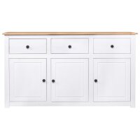 vidaXL Sideboard Weiß 135x40x80 cm Kiefernholz Panama