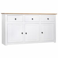 vidaXL Sideboard Weiß 135x40x80 cm Kiefernholz Panama