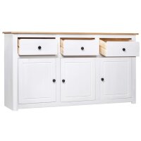 vidaXL Sideboard Wei&szlig; 135x40x80 cm Kiefernholz Panama