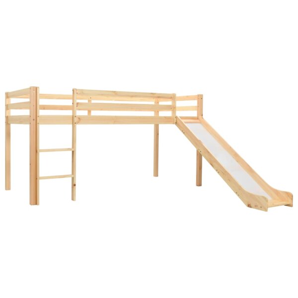 vidaXL Kinderhochbett-Rahmen mit Rutsche &amp; Leiter Kiefernholz 97x208cm