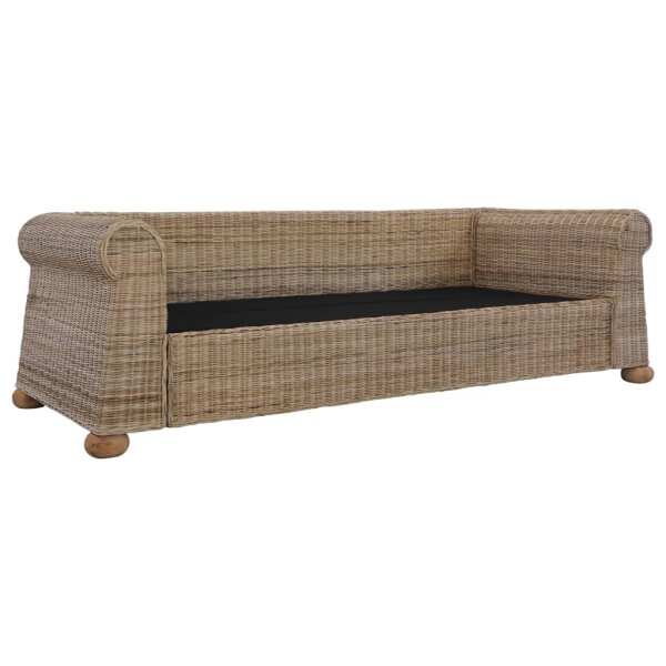 vidaXL 3-Sitzer-Sofa mit Kissen Natur Rattan