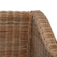 vidaXL 2-Sitzer-Sofa mit Auflagen Natur Rattan