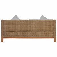 vidaXL 3-Sitzer-Sofa mit Polstern Nat&uuml;rliches Rattan