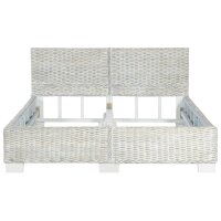 vidaXL Bettgestell Grau Natur Rattan 140 x 200 cm