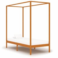 vidaXL Himmelbett-Gestell Honigbraun Massivholz Kiefer 100 x 200 cm