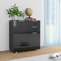 vidaXL Sideboard Hochglanz-Schwarz 71x35x80 cm Holzwerkstoff