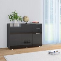 vidaXL Sideboard Hochglanz-Schwarz 107x35x80,5 cm