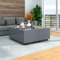 vidaXL Couchtisch Hochglanz-Grau 100x100x35 cm