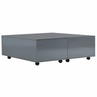 vidaXL Couchtisch Hochglanz-Grau 100x100x35 cm