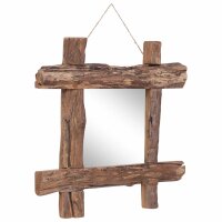 vidaXL Holzspiegel Natur 50x50 cm Altholz Massiv