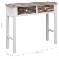 vidaXL Konsolentisch Braun 90&times;30&times;77 cm Holz