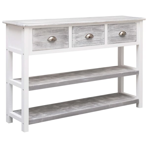 vidaXL Sideboard Antik-Grau 115x30x76 cm Holz