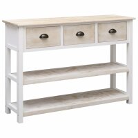 vidaXL Sideboard Natur und Wei&szlig; 115x30x76 cm Holz