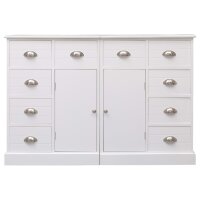 vidaXL Sideboard mit 10 Schubladen Weiß 113 x 30 x...