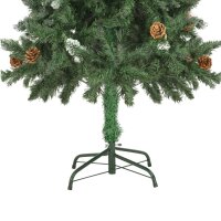 vidaXL K&uuml;nstlicher Weihnachtsbaum Kiefernzapfen Wei&szlig;em Glitzer 150 cm