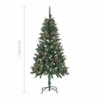 vidaXL K&uuml;nstlicher Weihnachtsbaum Kiefernzapfen Wei&szlig;em Glitzer 150 cm