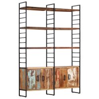 vidaXL B&uuml;cherregal 4 Ebenen 124x30x180 cm Altholz Massiv