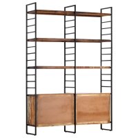 vidaXL B&uuml;cherregal 4 Ebenen 124x30x180 cm Altholz Massiv