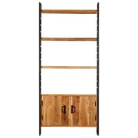 vidaXL B&uuml;cherregal 4 Ebenen 80x30x180 cm Raues Mangoholz