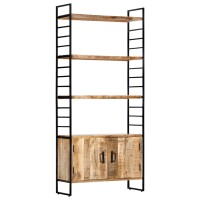 vidaXL B&uuml;cherregal 4 Ebenen 80x30x180 cm Raues Mangoholz