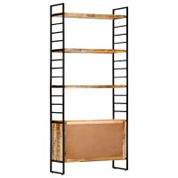 vidaXL B&uuml;cherregal 4 Ebenen 80x30x180 cm Raues Mangoholz