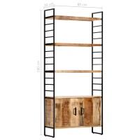 vidaXL B&uuml;cherregal 4 Ebenen 80x30x180 cm Raues Mangoholz