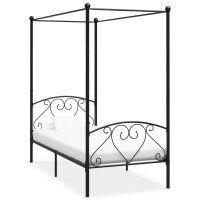 vidaXL Himmelbett-Gestell Schwarz Metall 100 x 200 cm