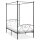 vidaXL Himmelbett-Gestell Grau Metall 90 x 200 cm