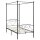 vidaXL Himmelbett-Gestell Grau Metall 90 x 200 cm