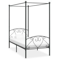 vidaXL Himmelbett-Gestell Grau Metall 120 x 200 cm