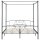 vidaXL Himmelbett-Gestell Grau Metall 180 x 200 cm