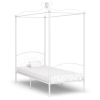 vidaXL Himmelbett-Gestell Wei&szlig; Metall 100 x 200 cm