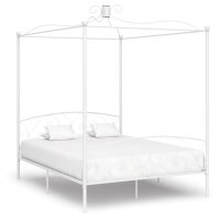 vidaXL Himmelbett-Gestell Wei&szlig; Metall 180 x 200 cm