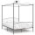 vidaXL Himmelbett-Gestell Grau Metall 180 x 200 cm