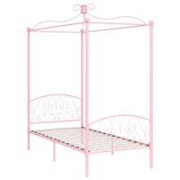 vidaXL Himmelbett-Gestell Rosa Metall 90 x 200 cm