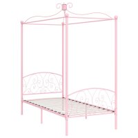 vidaXL Himmelbett-Gestell Rosa Metall 100 x 200 cm