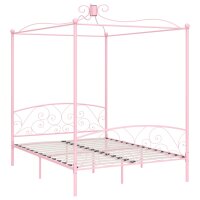 vidaXL Himmelbett-Gestell Rosa Metall 160 x 200 cm