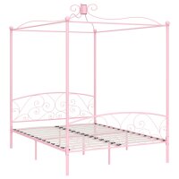 vidaXL Himmelbett-Gestell Rosa Metall 180 x 200 cm