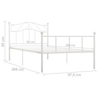 vidaXL Bettgestell Wei&szlig; Metall 90&times;200 cm