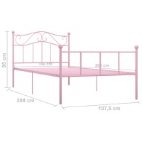 vidaXL Bettgestell Rosa Metall 100 &times; 200 cm