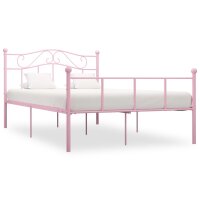 vidaXL Bettgestell Rosa Metall 140&times;200 cm