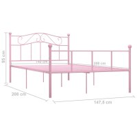 vidaXL Bettgestell Rosa Metall 140&times;200 cm